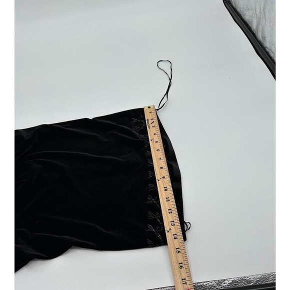 Vintage Y2K Black Velour Strapless Beaded Maxi Dress Size M/L Fairy Whimsy Prom - Picture 7 of 7